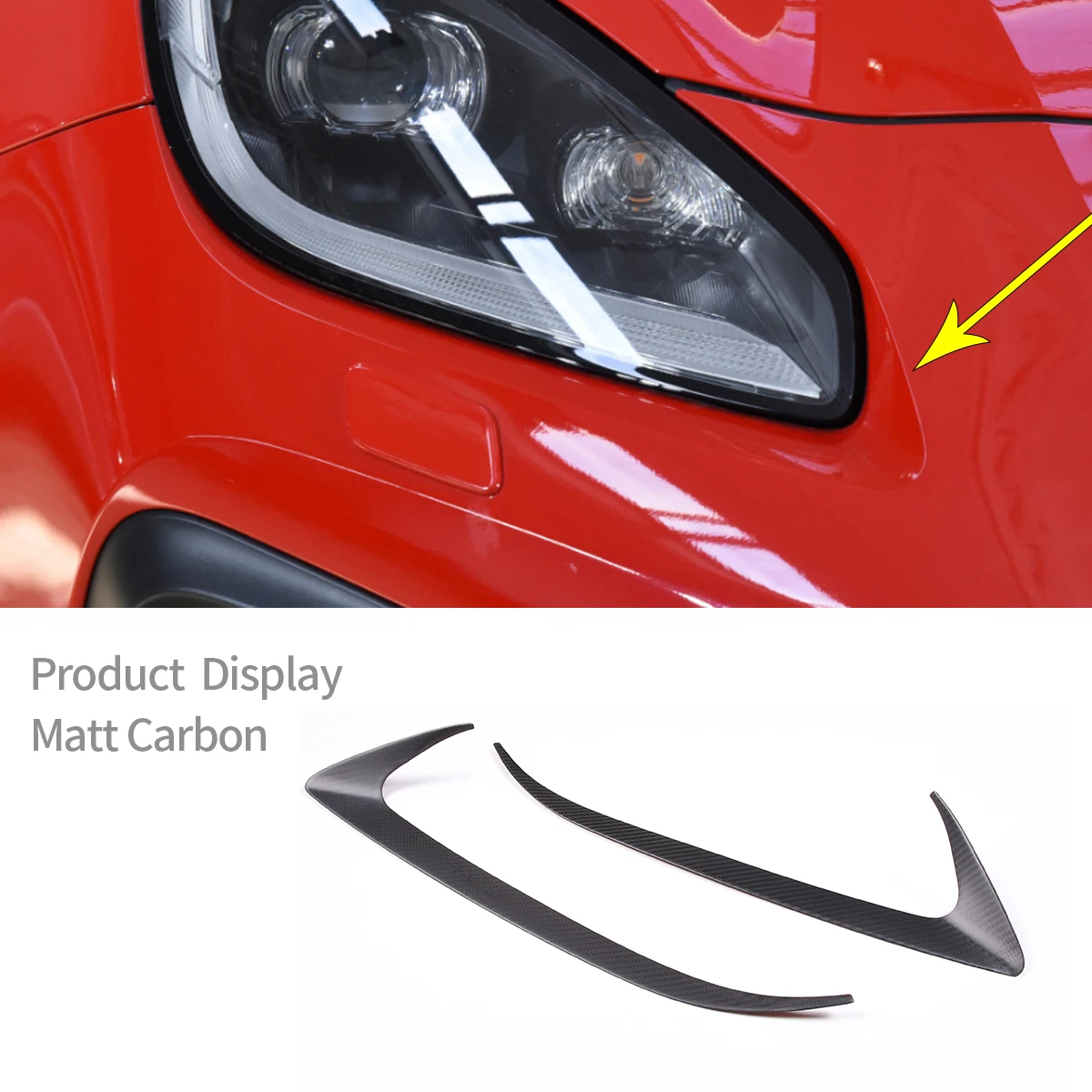 For Toyota 86 Subaru BRZ 2022 Real Carbon Fiber Car Headlight Brow Bar Panel Decoration Sticker Car Accessories Matte Carbon