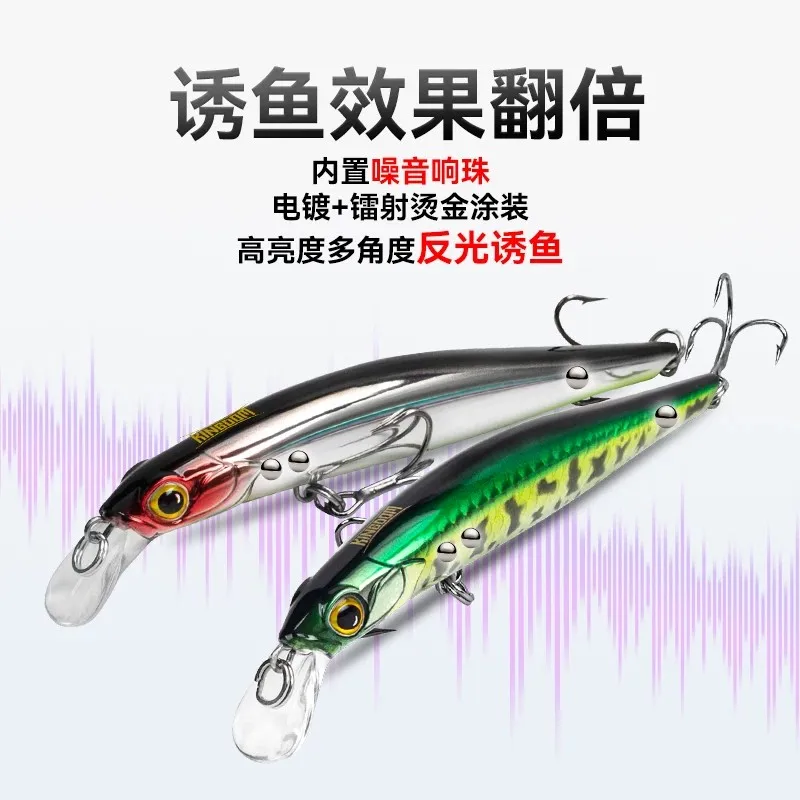 King Lu Ya Bait 9506 Shadowless Trembling Swinging Water Mino Freshwater Long Throw Mandarin Fish, Bass, and Fish Bait