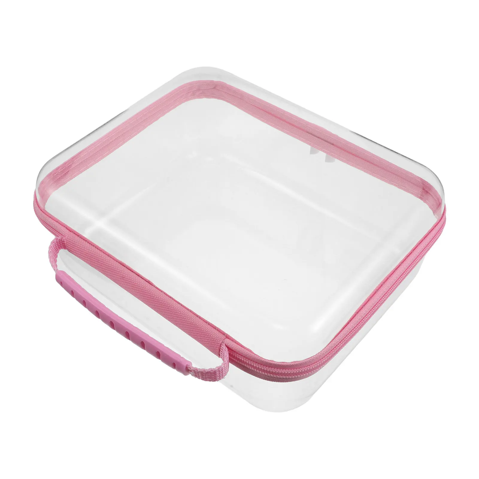 Clear Hard Shell Zipper Storage Bag Large Capacity Crush Resistant Clear Plastic Travel Organizer Pouch Diaper Snack
