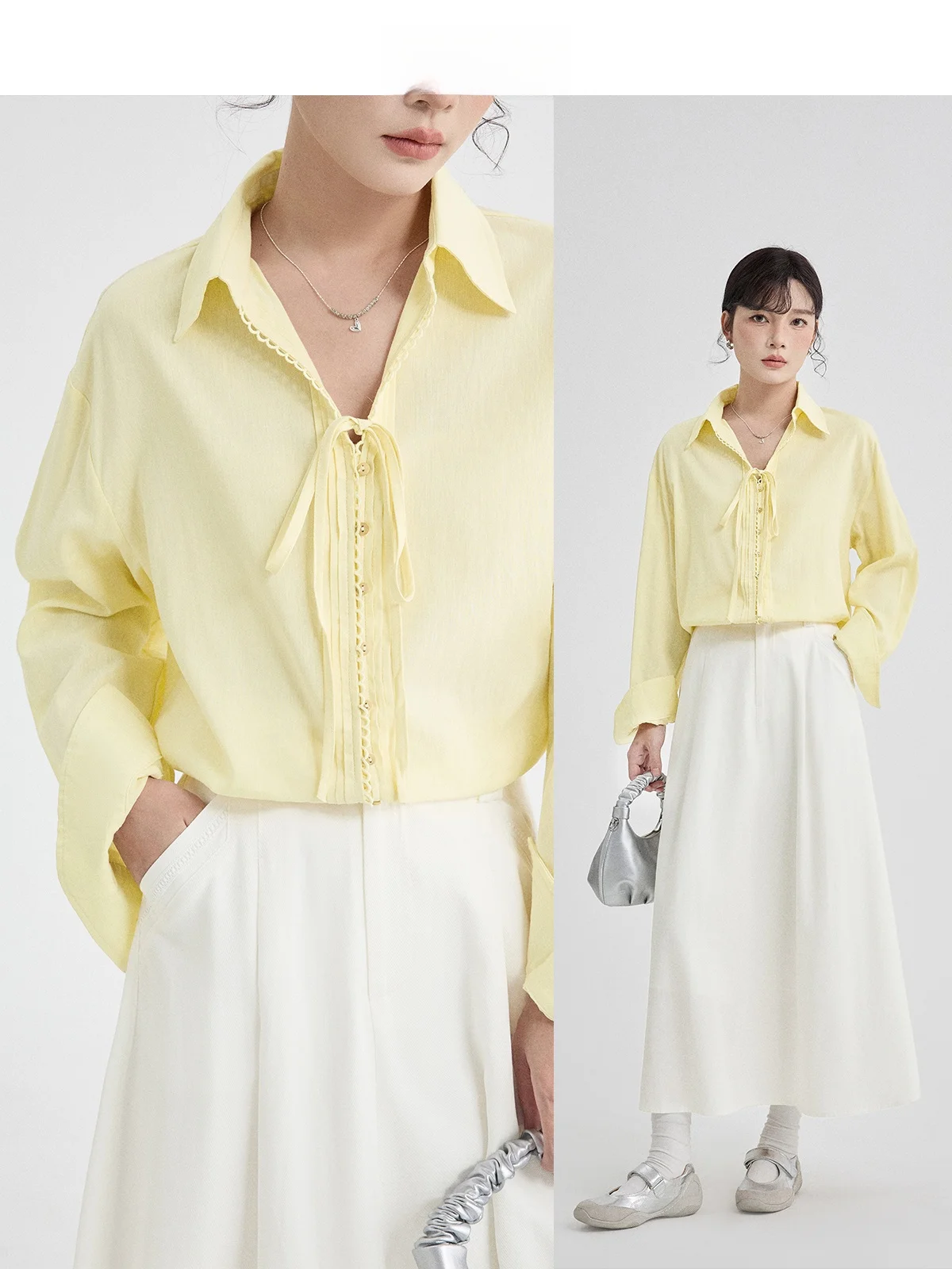 

Новое женское платье Guier с V-образным вырезом, кружевной отделкой, длинными рукавами, изо льна, с винтажным цветочным принтом, весна 2026