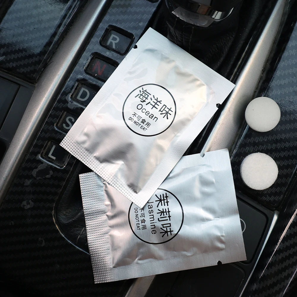 Car Air Purifier Solid Aromatherapy Healthy Natural Plant Aroma Universal Auto Vent Perfume PE Slices Fresh Ocean Peach Jasmine