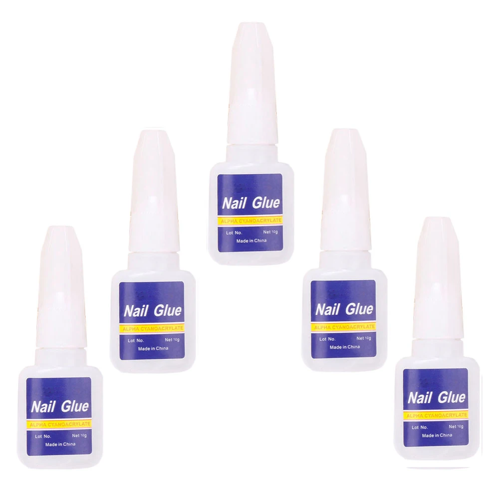 5 قطعة مسمار الفن الغراء قسط فرشاة آمنة على إصلاح الأظافر المكسورة الاكريليك صالون مانيكير أداة اضغط على مسمار الغراء DIY كيت #5