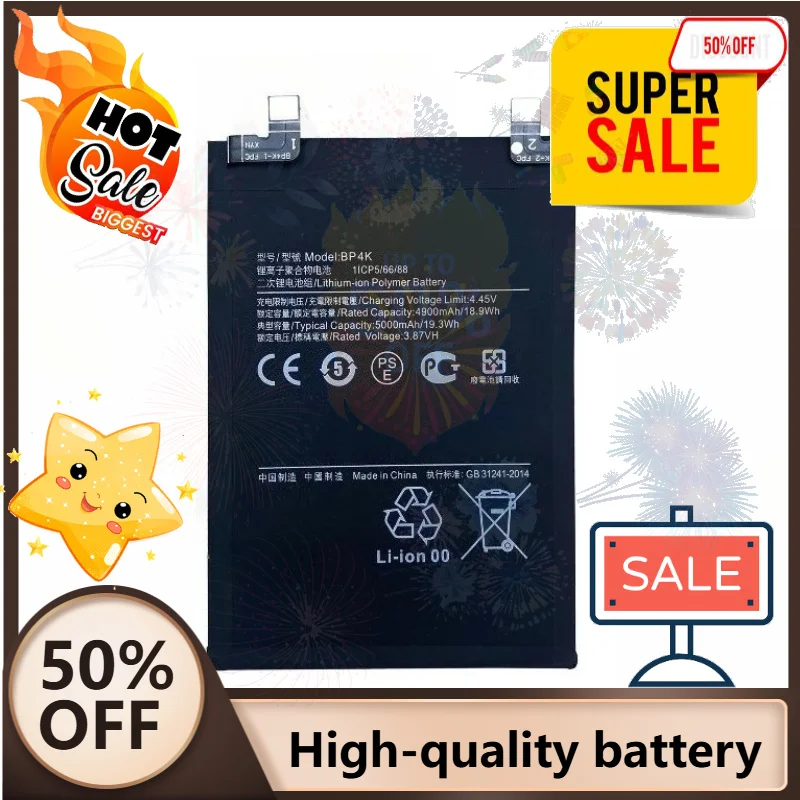 SWZY New BP4K 4.45V 5000mAh Mobile Phone Battery For Xiaomi Poco X5 Pro 5G/For REDMI Note 12 Pro/Poco F5 /Note 12 Turbo + Tools
