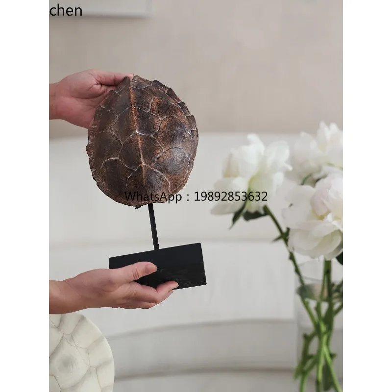 Bj-1Simulation Turtle Shell Sculpture Home Living Room Entrance TV Cabinet Retro Desktop Art Decorative Ornament