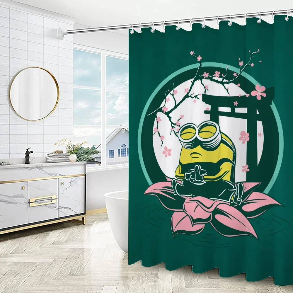 Shower Curtains for Bathroom Sets Full Set Laumango M-minionS European Curtain Folding Partition Accessories Bath Bedrooms the