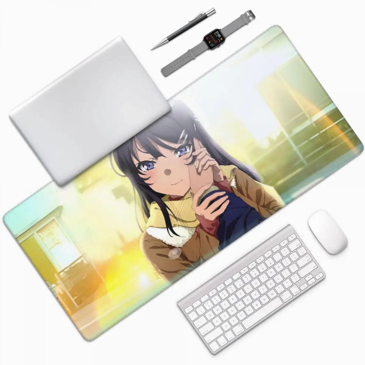 Bunny Girl Sakurajima Mai Anime Large Mouse Pad Computer Keyboard Mouse Mat PC Laptop Desk Mat Office Accessories Table Mats