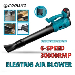 21V 6 Speeds Cordless Electric Air Blower Leaf Snow Blower Dust Collector Sweeper Garden Power Tool For Makita 18V Battery