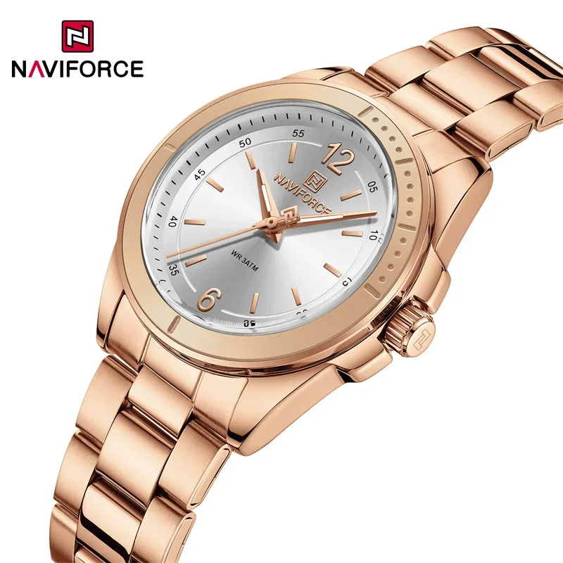 

NAVIFORCE NF5062 Classic Elegant Women Quartz Watch Leisure Ladies New High Quality Waterproof Stainless Steel Wristwatch