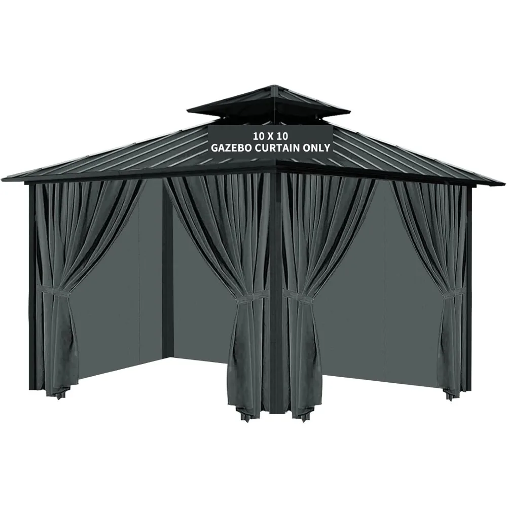 

Gazebo Universal Replacement Privacy Curtain, 10'X10' Gazebo Curtains Outdoor Waterproof, 4-Panels Sidewall Curtains with Zipper