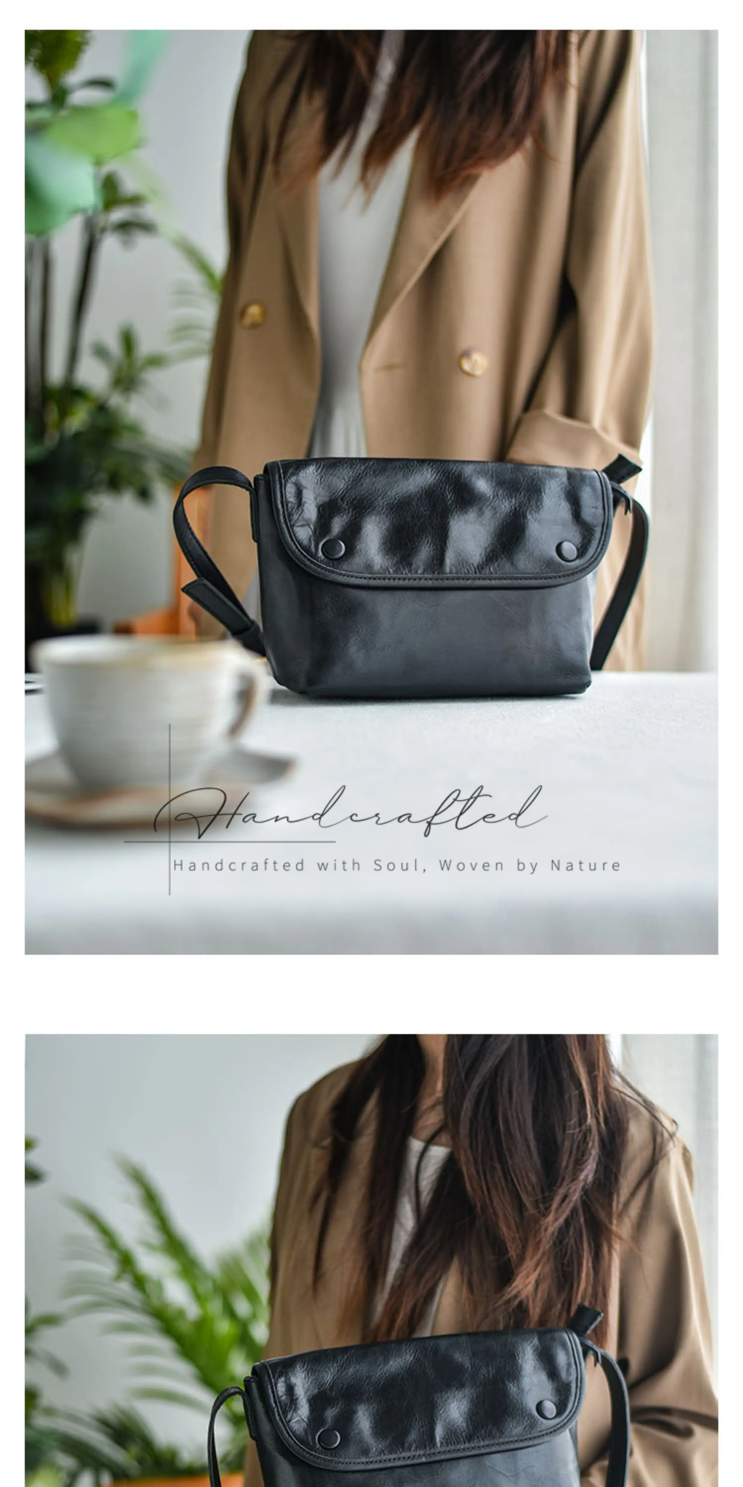 PNDME lässige Vintage-Umhängetasche aus pflanzlich gegerbtem Rindsleder für Damen, Outdoor, Alltag, Reisen, handgefertigte Umhängetasche aus echtem Leder – Detail 8