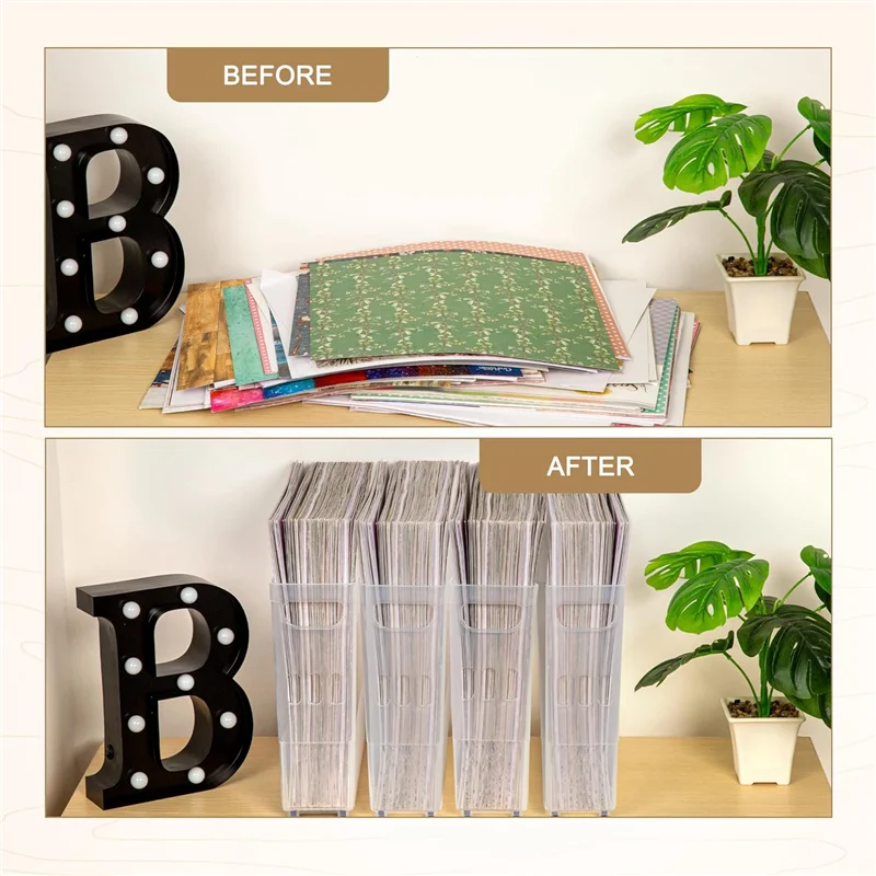 

4X Scrapbook Paper Storage With Wheels,Plastic Scrapbook Storage Bin For Holding 12 Inch X 12 Inch Paper,Scrapbook Paper Durable