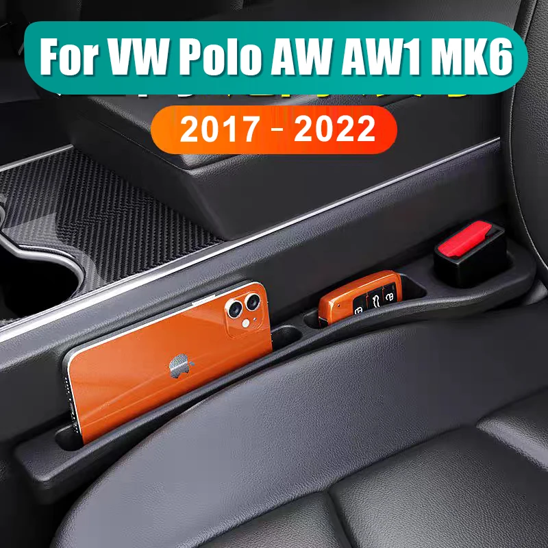 For Volkswagen VW Polo AW AW1 MK6 2017 2018 2019 2020 2021 2022 Car Seat Leak Proof Strips Gap Side Seam Storage Accessories