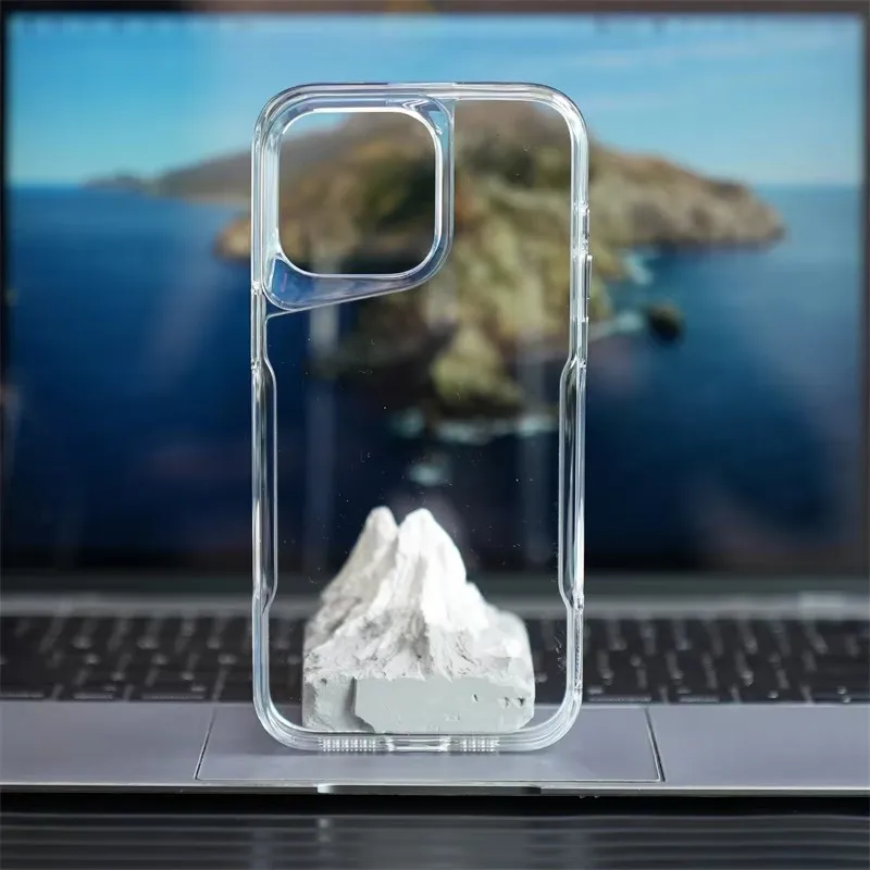 

Shockproof Cover Transparent Border Phone Case For iPhone 16 12 13 14 15 Pro Max 15 Plus Lens Protective Hard Luxury Soft Rubber