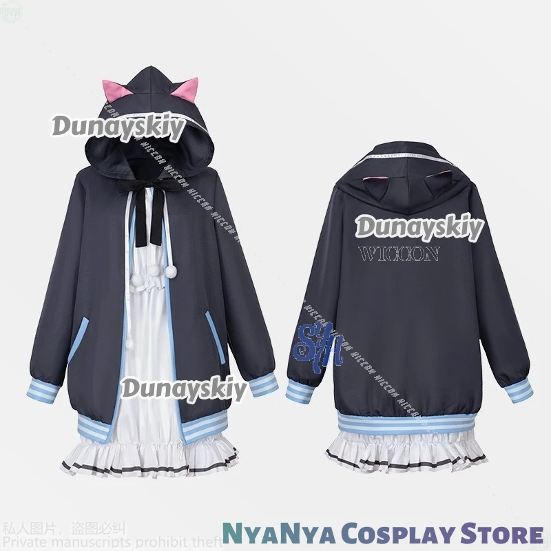 Nishiki Asumi لعبة الإبداعية تأثيري أنيمي زي Jirai Kei الفتيات القط الأذن معطف Kawaii Y2k فستان جميل لوليتا الباروكات هالوين