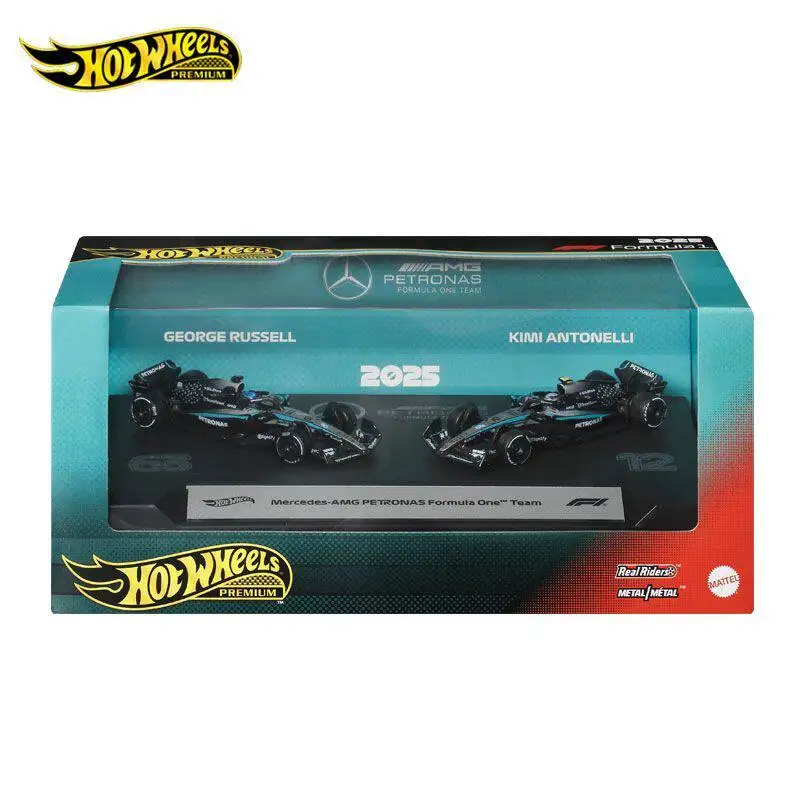 Assorted Original Mattel Hot Wheels Premium 1/64 -AMG Red Bull F1 Maclaren Hass Care Model Formula One Team 2-Pack 1:64 JMM89