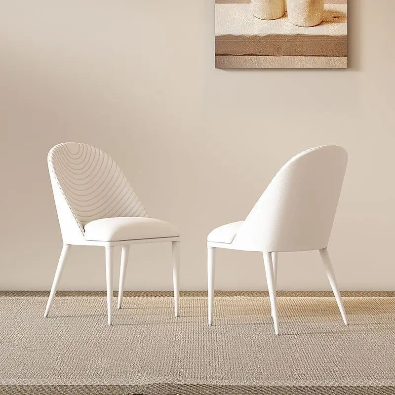 Light Luxury Caterpillar Dining Chair Simple Modern Dining Chair Leather with Backrest Internet celebrit