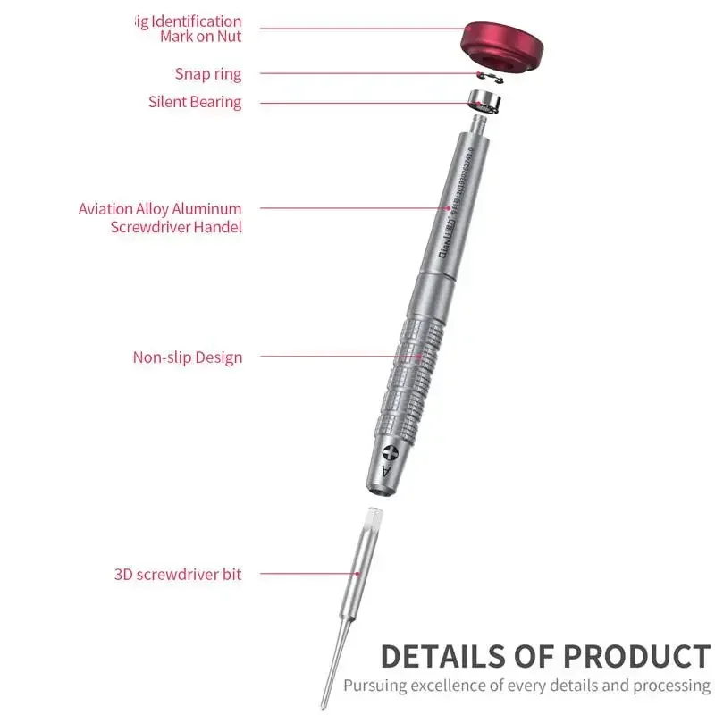 

QIANLI Strong Magnetic Screwdriver with 3D Rotation, High Precision Bolt Driver for iPhone Android Disassembly Repair