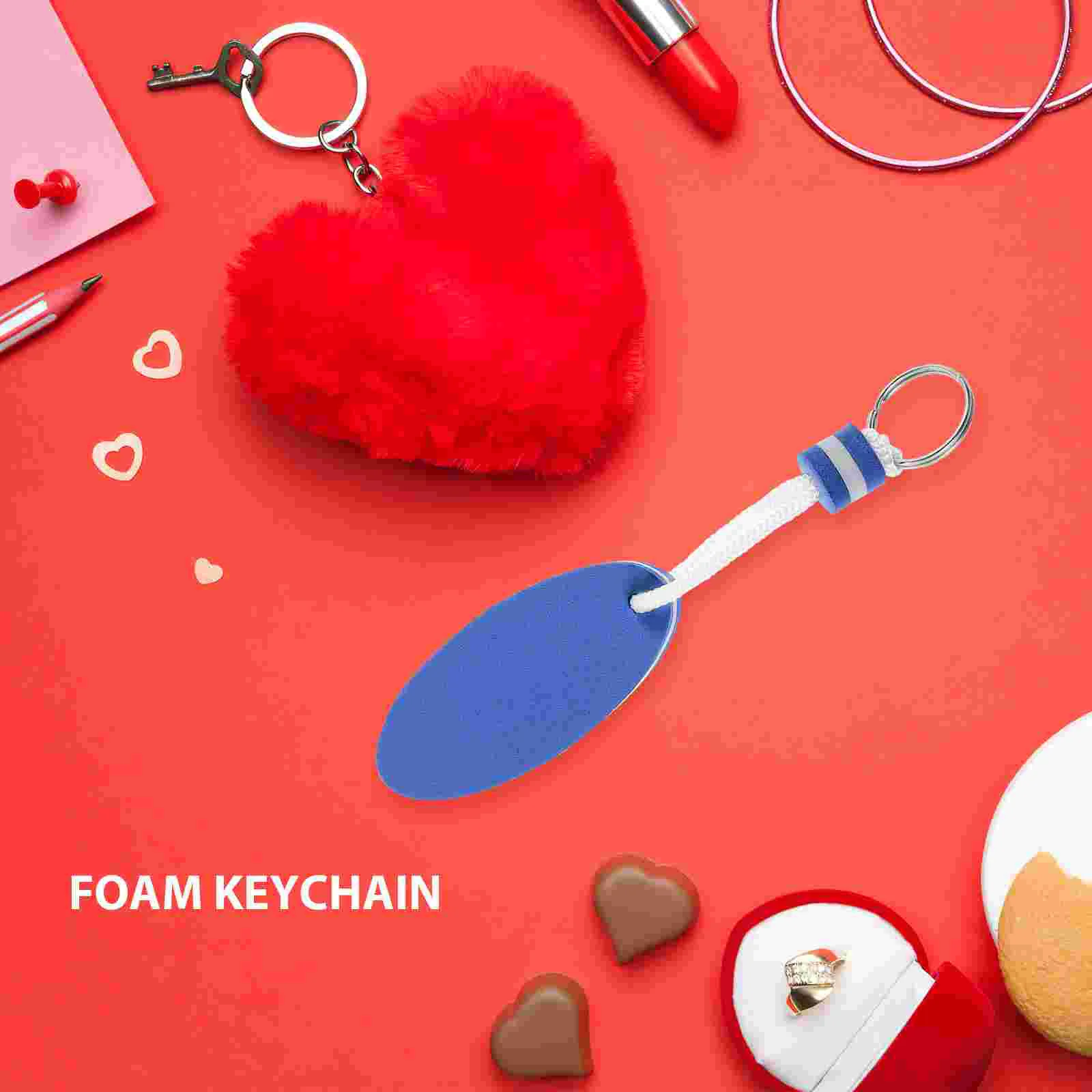 6 Pcs 타원형 키 체인 Eva 부동 물 거품 6pcs (파란색) 작은 키 체인 보트 키에 대 한 장식 서핑 보드 남자 서핑 보드