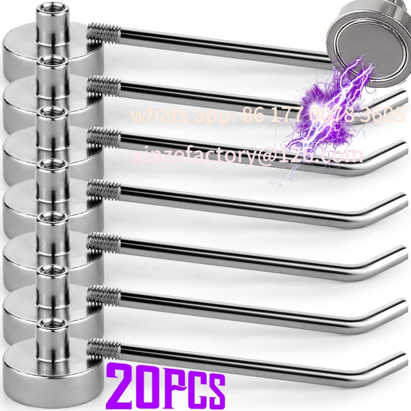 

Customizable 1-20Pcs Punch-free Magnetic Hooks Right Angle Magnetic Hooks Wall Hanging Racks Household Kitchen Bathroom