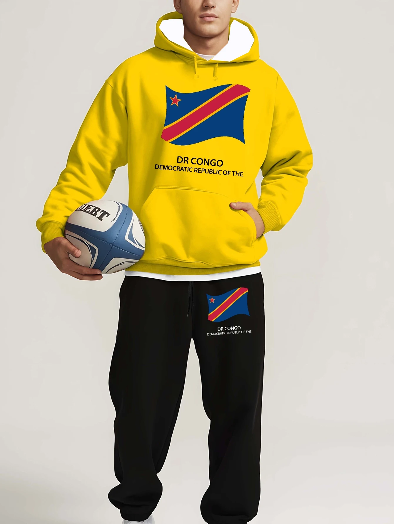 

Fashionable autumn and winter men's best-selling hoodie Y2K street versatile 2-piece set Sweatshirt+Trousers Jogging Suit