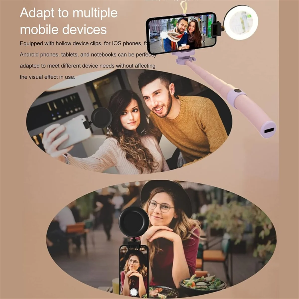 Selfie Ring Light Rechargeable Portable Clip on Selfie Ring Light USB Charging for Smartphone Mobile Phone