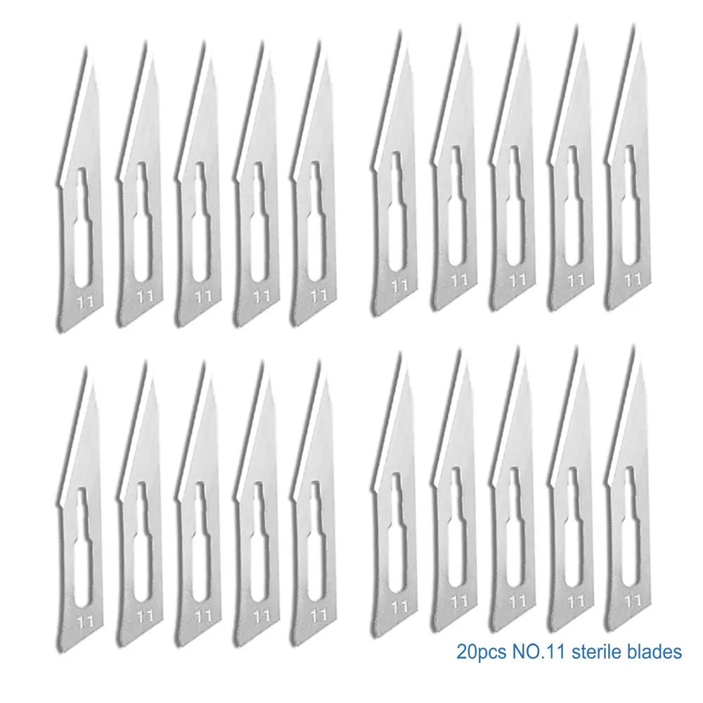 20-100pcs Sterile #10/11/23/Medical Surgical Blades for Eyebrow,Dental,Dissection, Podiatry, Grooming, Acne Removal,Laboratory