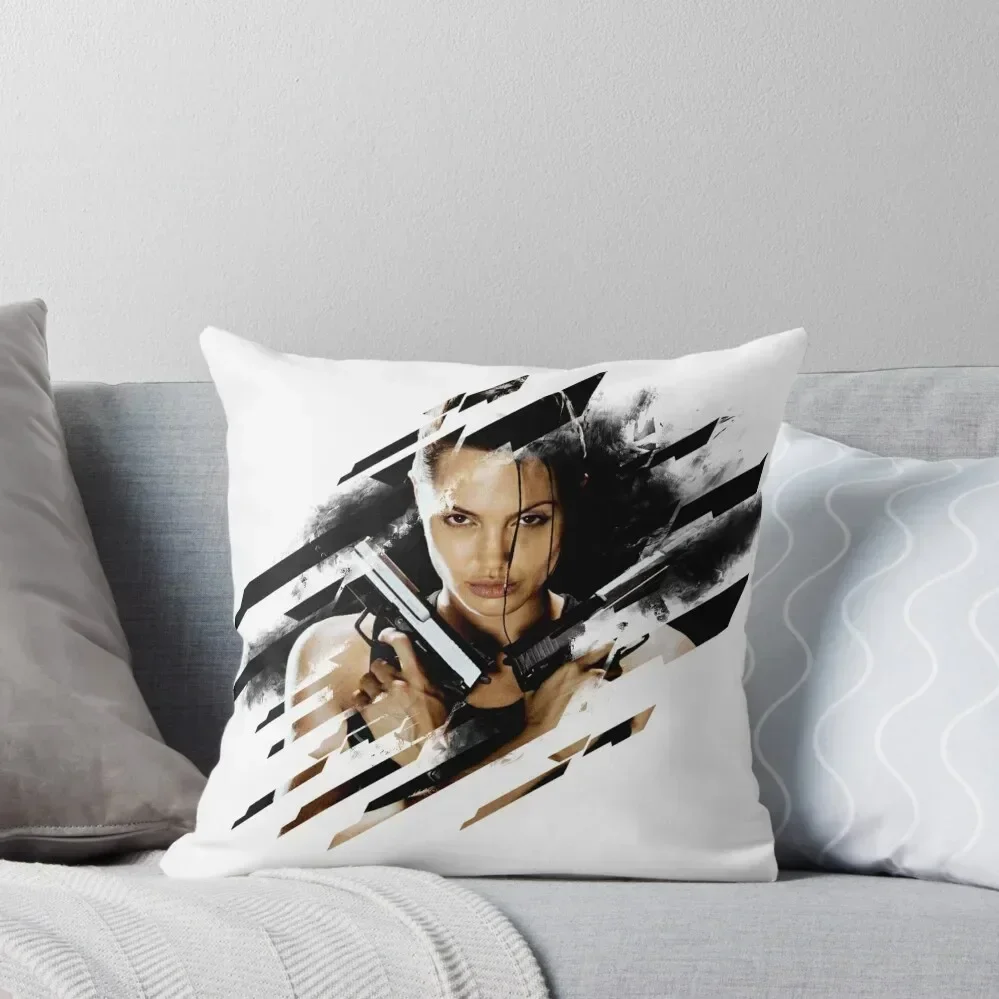 Lara Croft - Tomb Raider - Angelina Jolie Throw Pillow Ornamental Pillow Luxury Pillow Cover