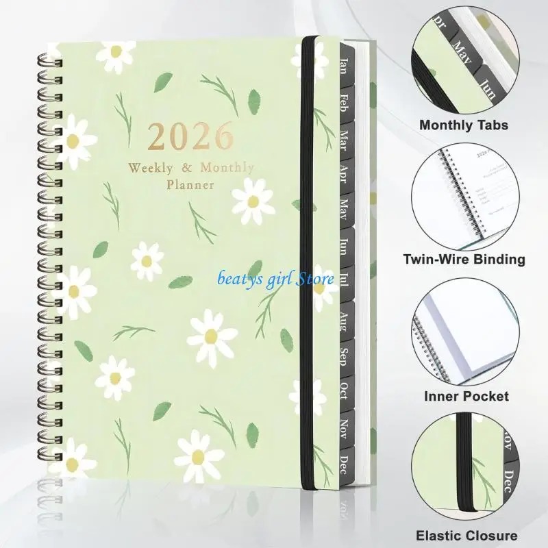 C7AB 2026 Schedule Planner Daily Planner Multifunctional Travel Planning Journal