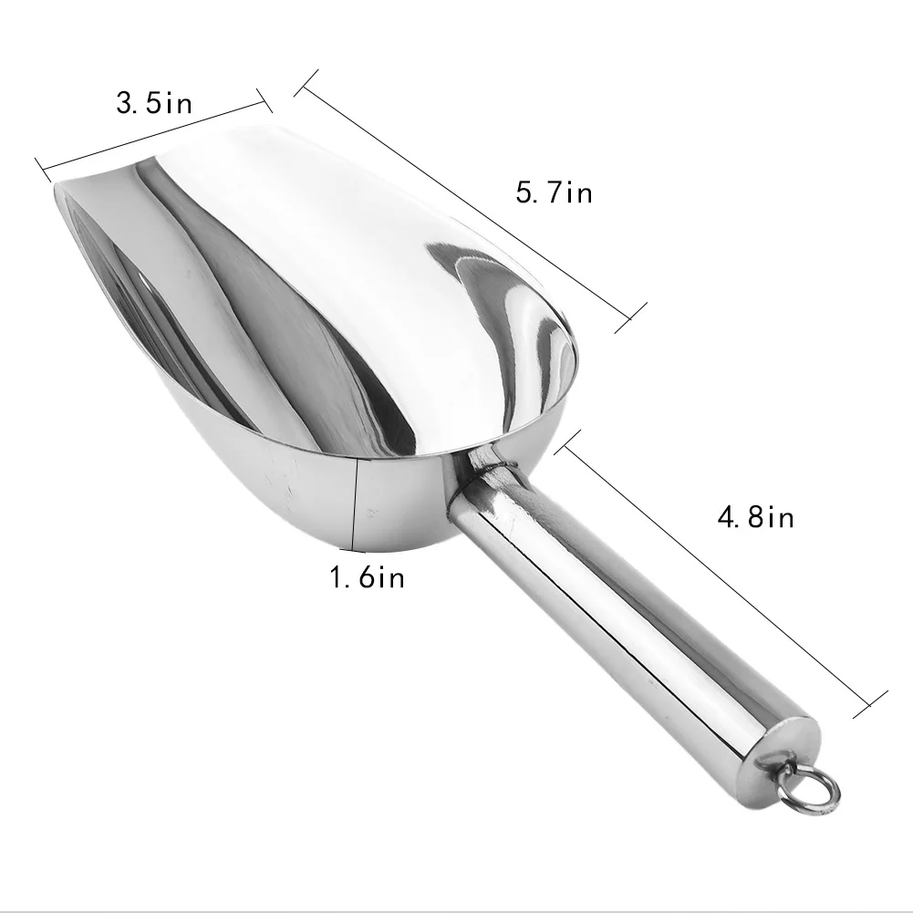 1pcs Ice Shovel Stainless Steel Candy Ice Cube Flour Golden Ice Spoon Stainless Steel Scoops Buffet Tool Scoop Kitchen Gadget