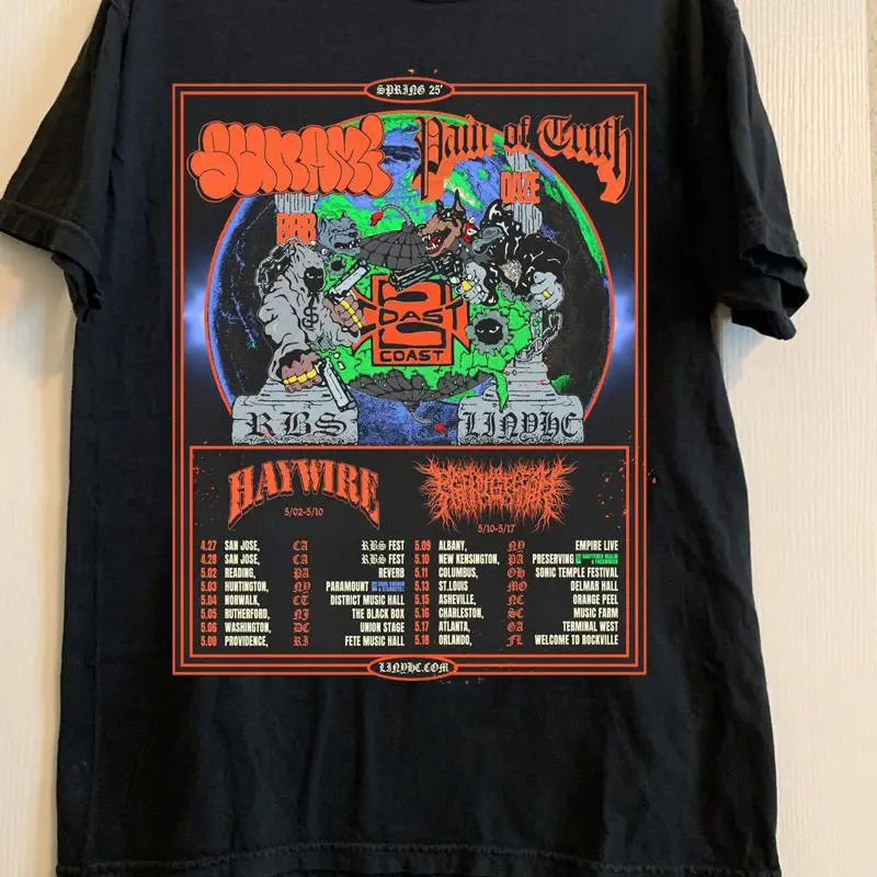 PAIN OF TRUTH et SUNAMI Tour 2025 pour les fans, t-shirt taille S à 5XL, taille complète QA284