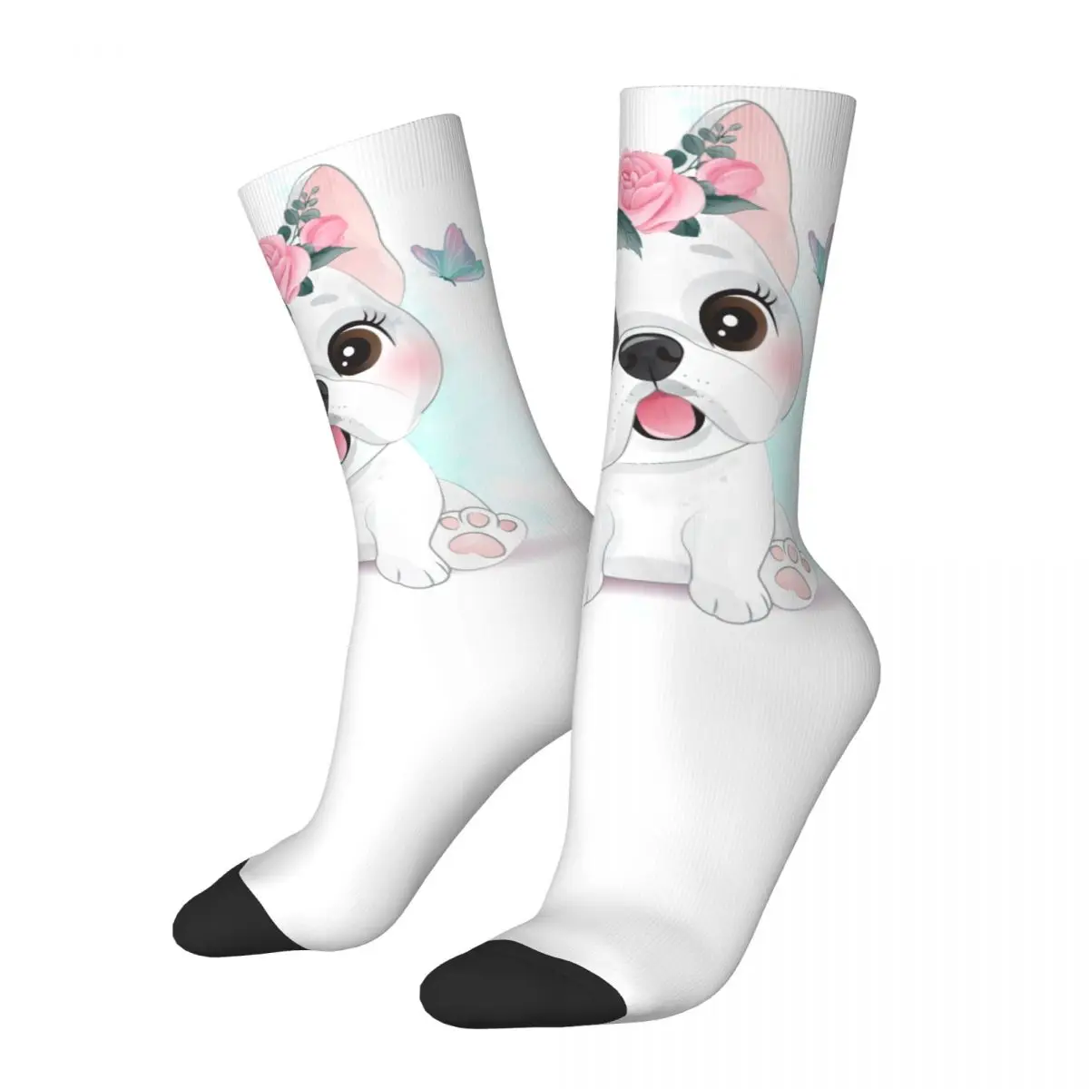 Kawaii Cute French Bulldog Puppy Men Women Socks Windproof Beautiful Spring, Summer, Autumn, and Winter Dressing Gifts