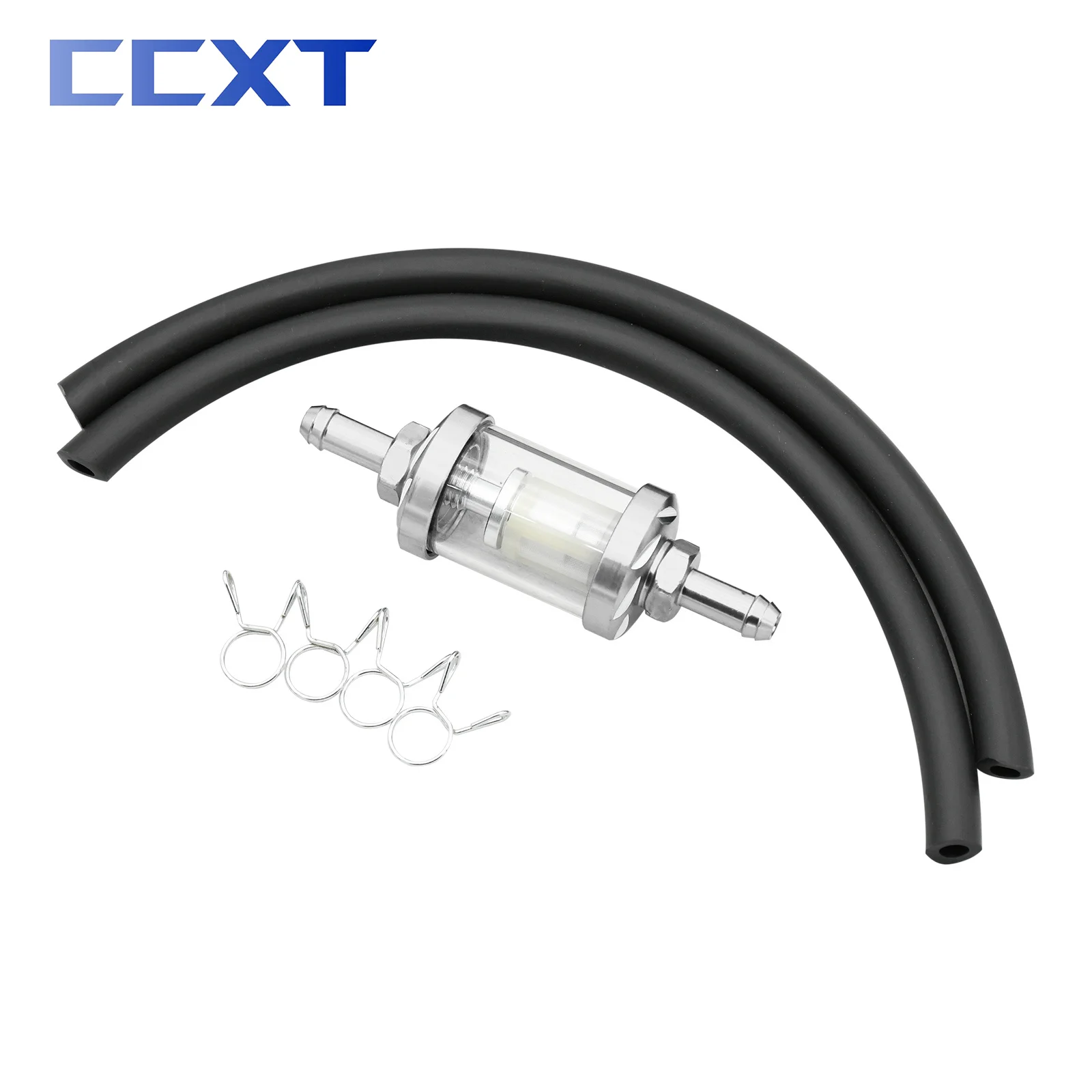 Motorcycle CNC 8mm Fuel Hose Glass Gas Fuel Gasoline Oil Filter For ATV Honda Yamaha Kawasaki Suzuki KTM EXC EXCF Etc Universal