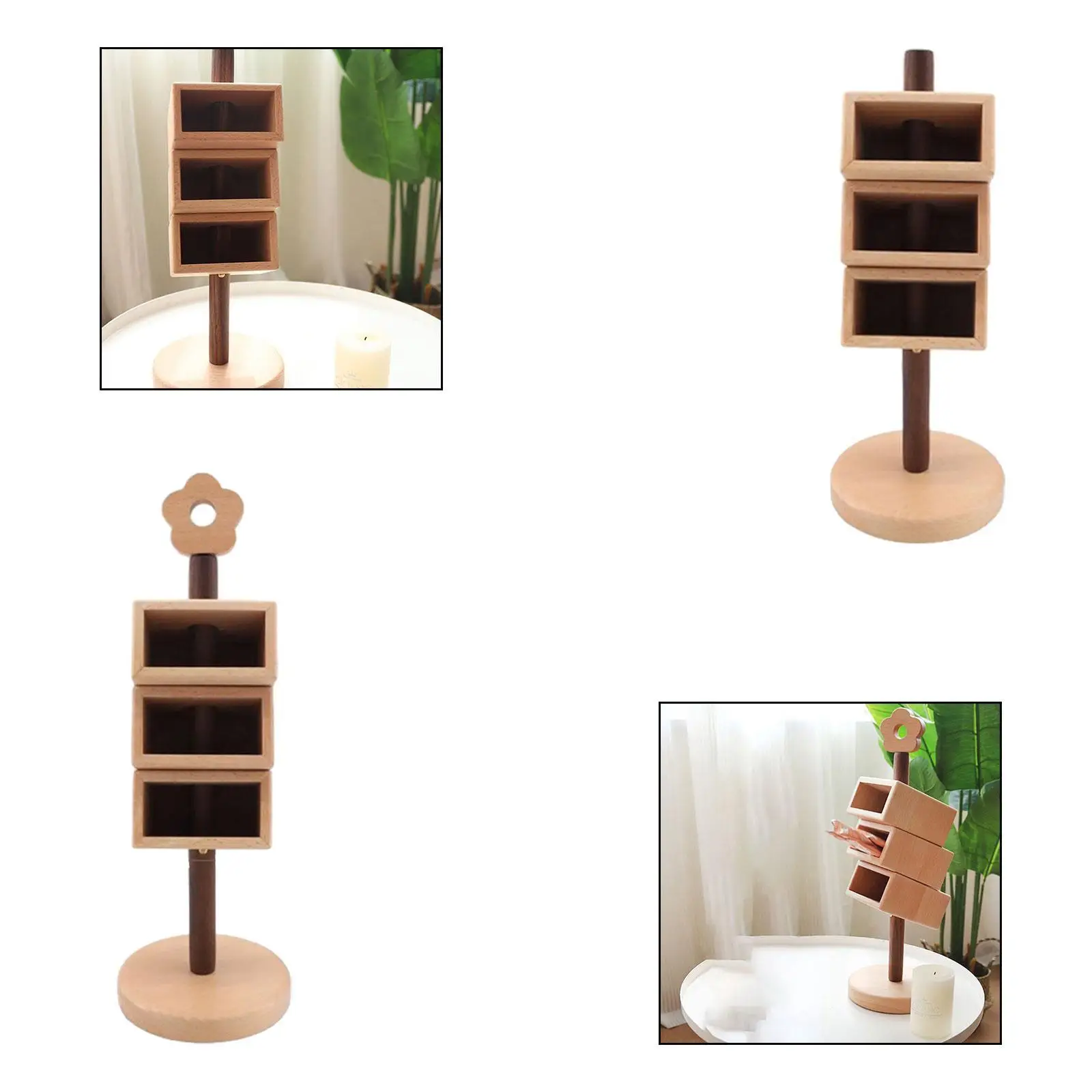 

Wooden Pen Holder Cosmetic Container Desk Pen Organizer for School Dorm