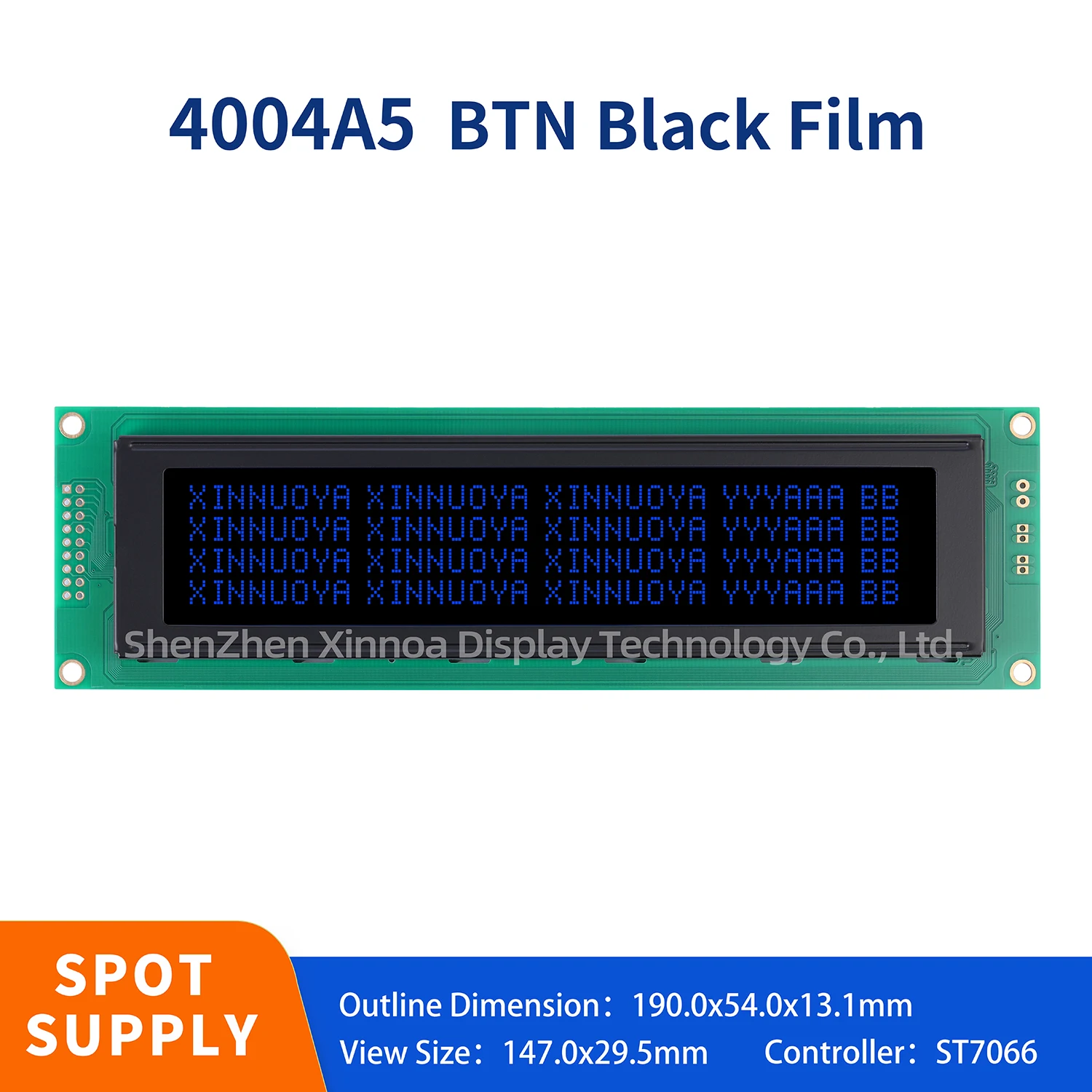 BTN black film blue font 40X4 4004 4004A2 character LCM LCD screen with blue LED backlight built-in SPLC780D controller