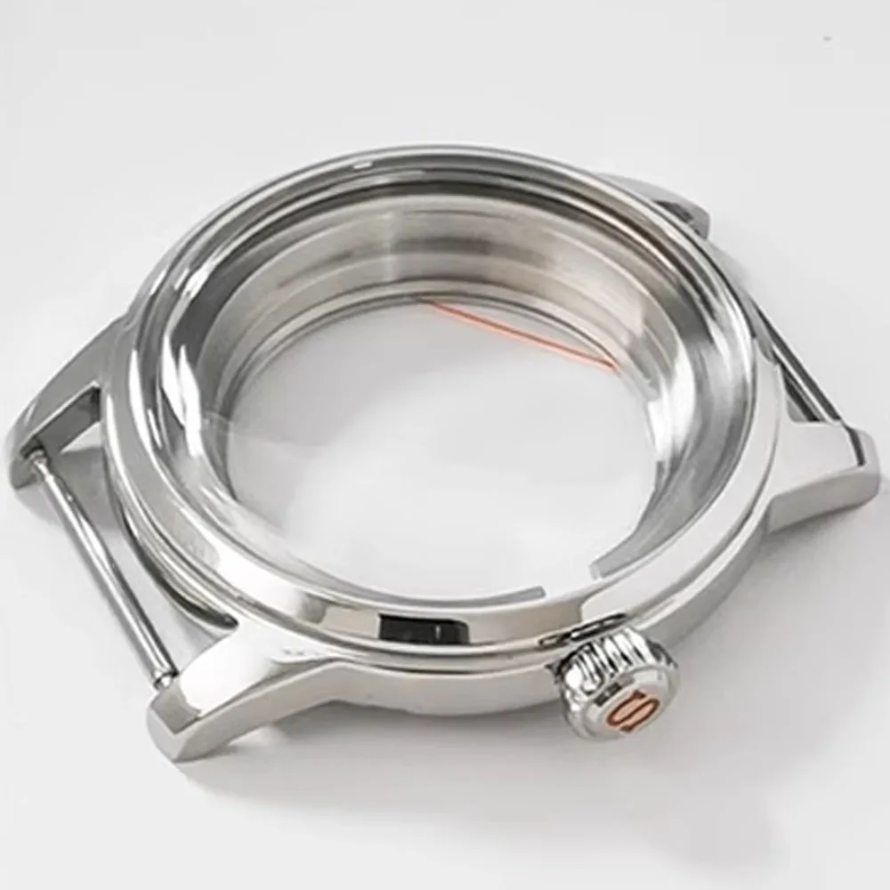 

NH35 Case, Transparent Bottom Polished Stainless Steel Watch Case 40mm, for NH35 NH36 4R Movement, Fit 35mm Dial, Push-in Crown