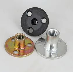 Iron Plate Lock Nut M6 M8 M10 M12 For Wood Furniture Splint Lock Nut Sofa Foot Lock Galvanized Three-hole Nut