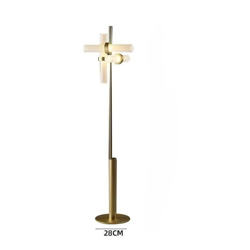 

Modern simple living room LED bedroom vertical creative floor lamps, Nordic retro post-modern bronze floor