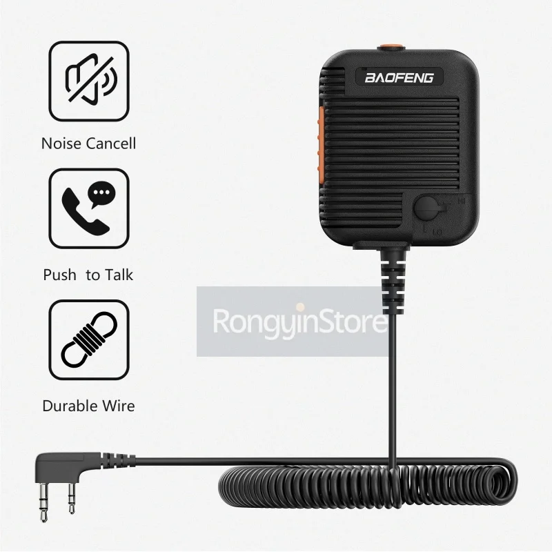 Baofeng AR-152 Mic Walkie Talkie 1701A Microphone PTT Radio DM-32 Speaker Keenwood 2-Pin Type Handheld Mic For UV-K6 UVK5 K Plug view 4