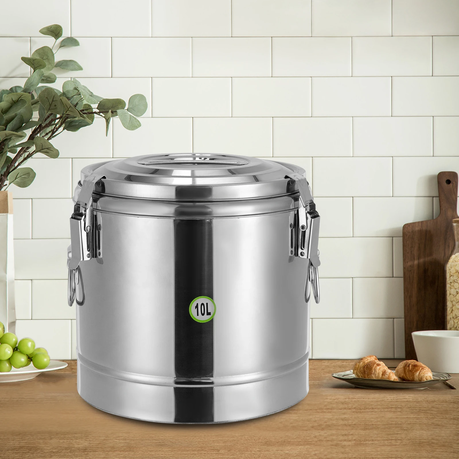 10L/2,64Gal Edelstahl Isolierter Lebensmittelbehälter 304 Thermischer Suppentopf mit Deckel 12H Wärme/Kälte-Erhaltung für Camping Picknick – Detail 11