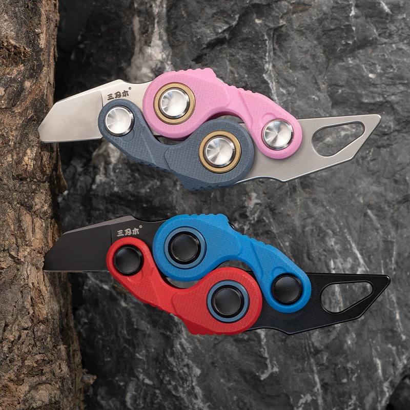 High Quality 361S-GX Mini Folding Pocket Knife with 12C27 Blade Self-Defense Necklace Women Camping EDC Use Hanging Knife