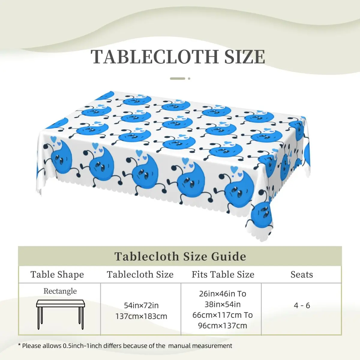 Bfdi Teardrop Tablecloth Restaurant Kitchen Rectangular Tablecloth Festival Decorations Tablecloth Outdoor Dining Table Cover
