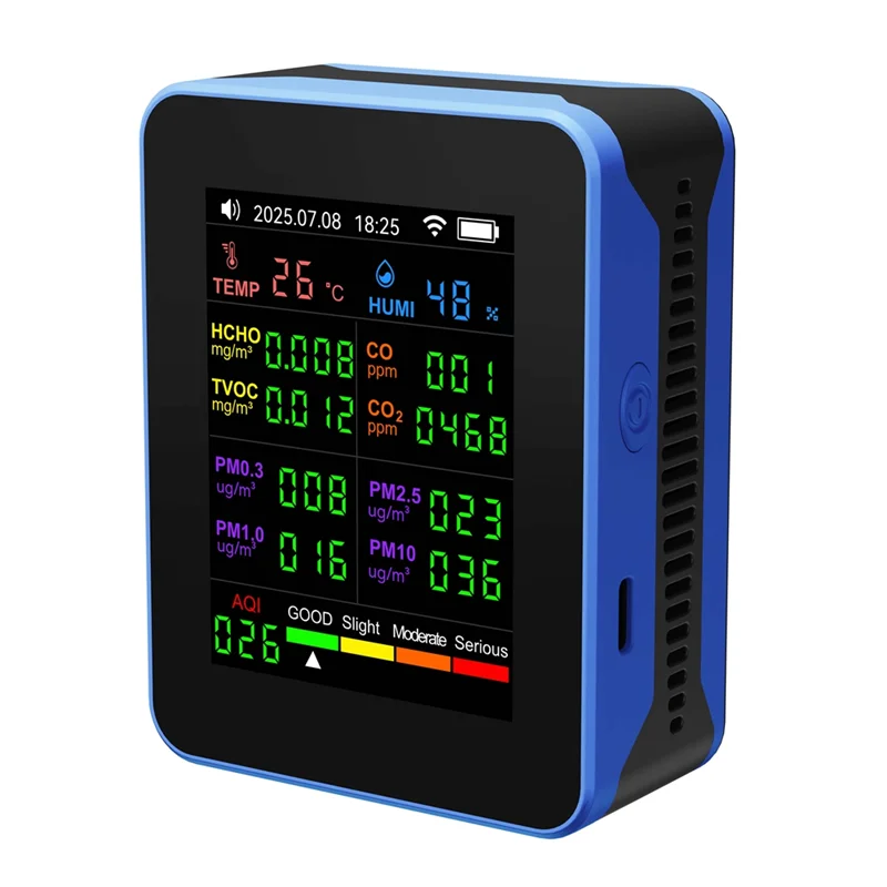 

AB41-Tuya Wifi 16 In 1 Air Quality Monitor PM2.5 PM10 HCHO TVOC CO Carbon Dioxide Detector Screen Display Multifunction Air Dete