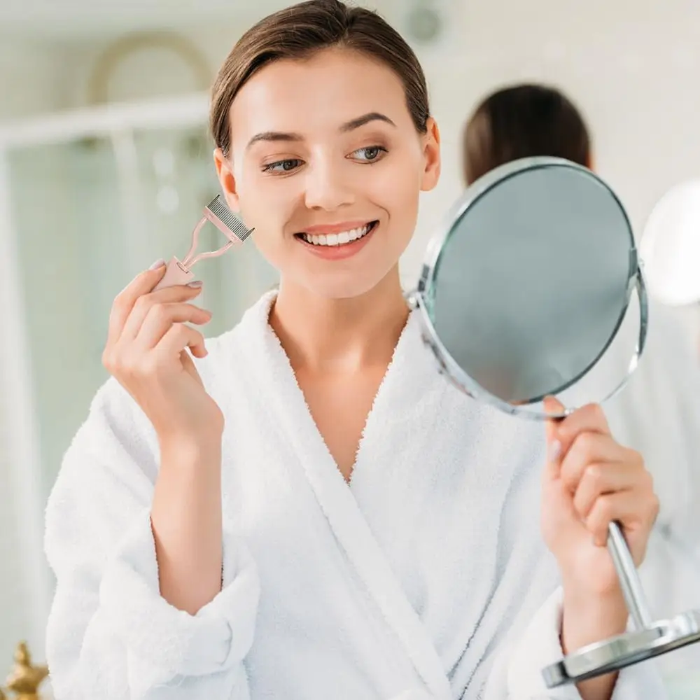 Separatore portatile per pettine per ciglia di bellezza Cura personale Applicatore universale per pettine per mascara Pettine definitore per ciglia progettato ad arco
