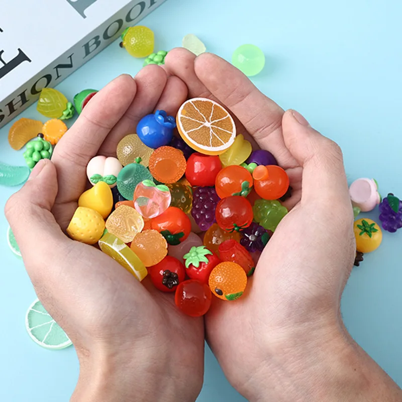 10 Uds fruta en miniatura Micro paisaje pequeña fruta de resina Diorama para jardines de hadas decoración de escritorio DIY accesorios hechos a mano juguetes para niños