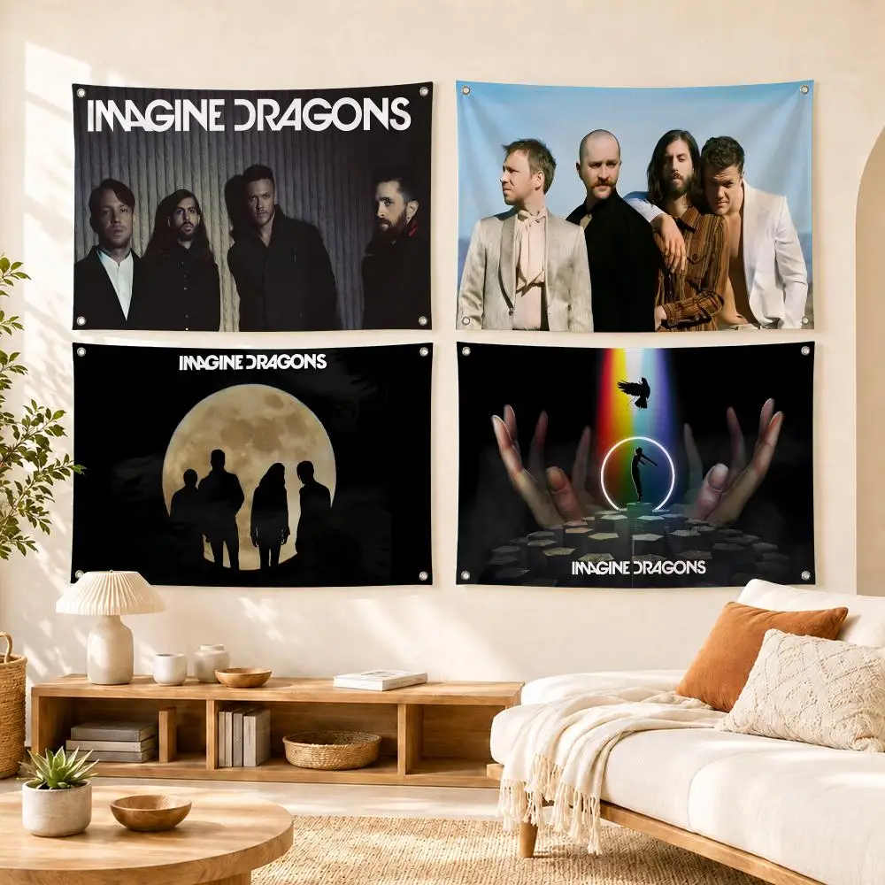 Imagine Dragons Band Flags Flag Soft skin-friendly Durable Tapestry Outdoor party Home living room bedroom Decoration