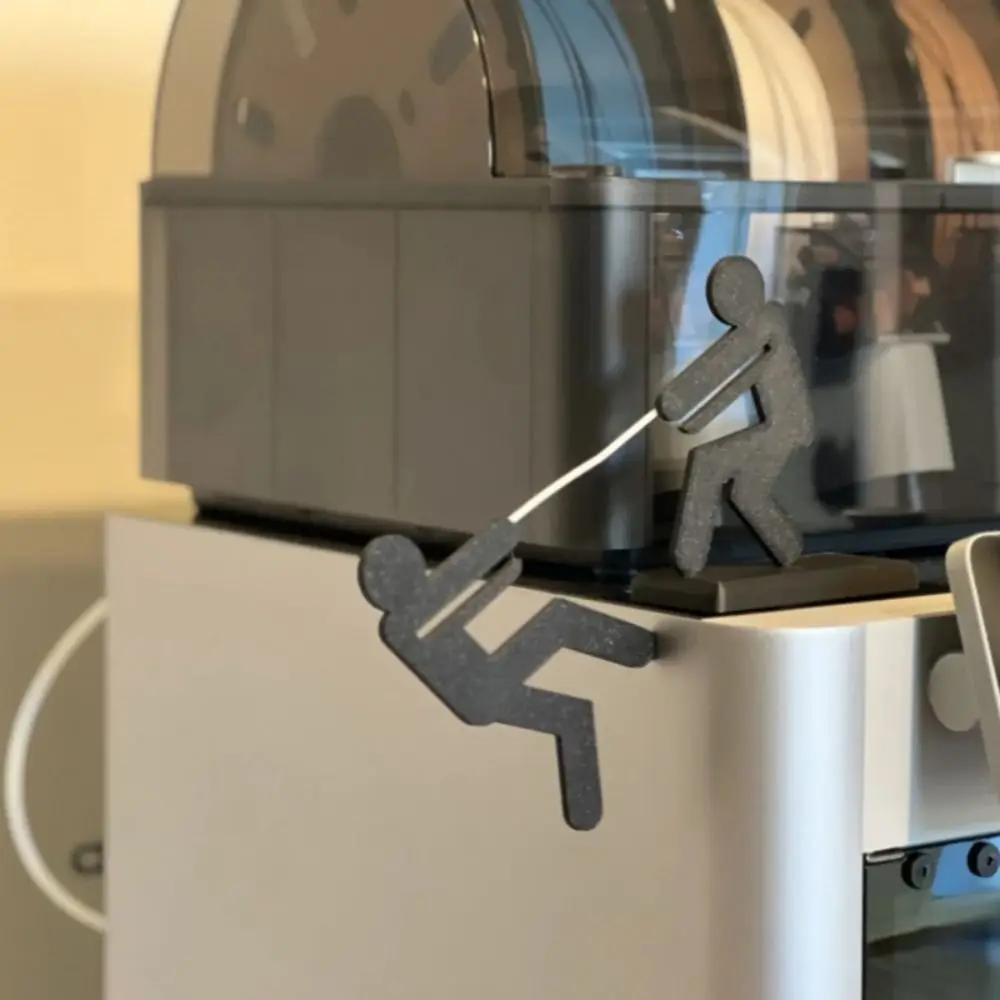 Line of Salvation Standing Figurines Cartoon Black Standing People Statue Art and Craft Anime Modern Sculpture Character