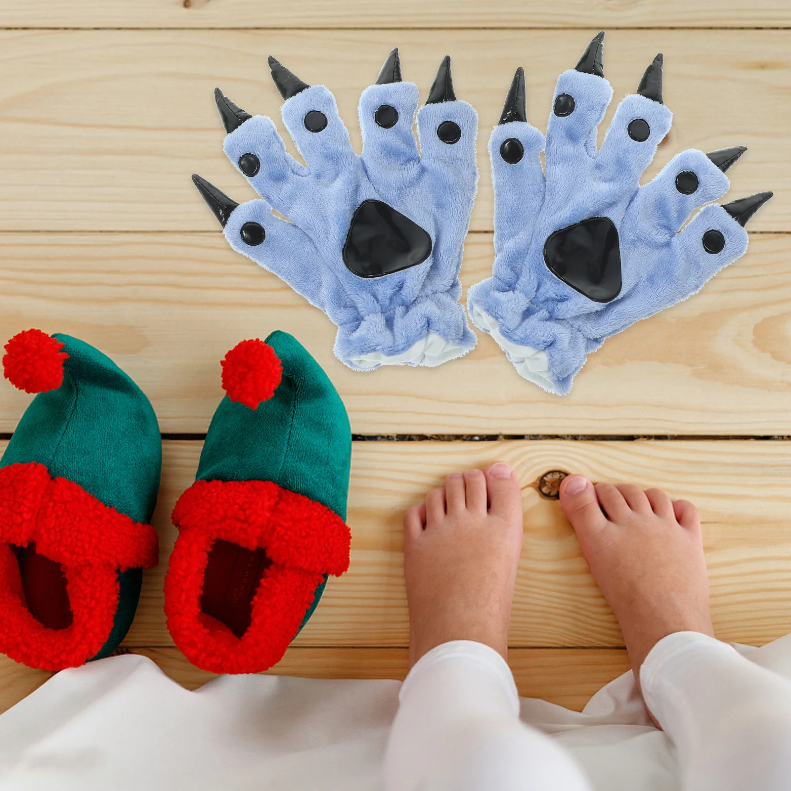 

1Pair Cartoon Animal Gloves Unique Dinosaur Claw Look Thermal Retention Gloves for Festival Cosplay Decoration Use