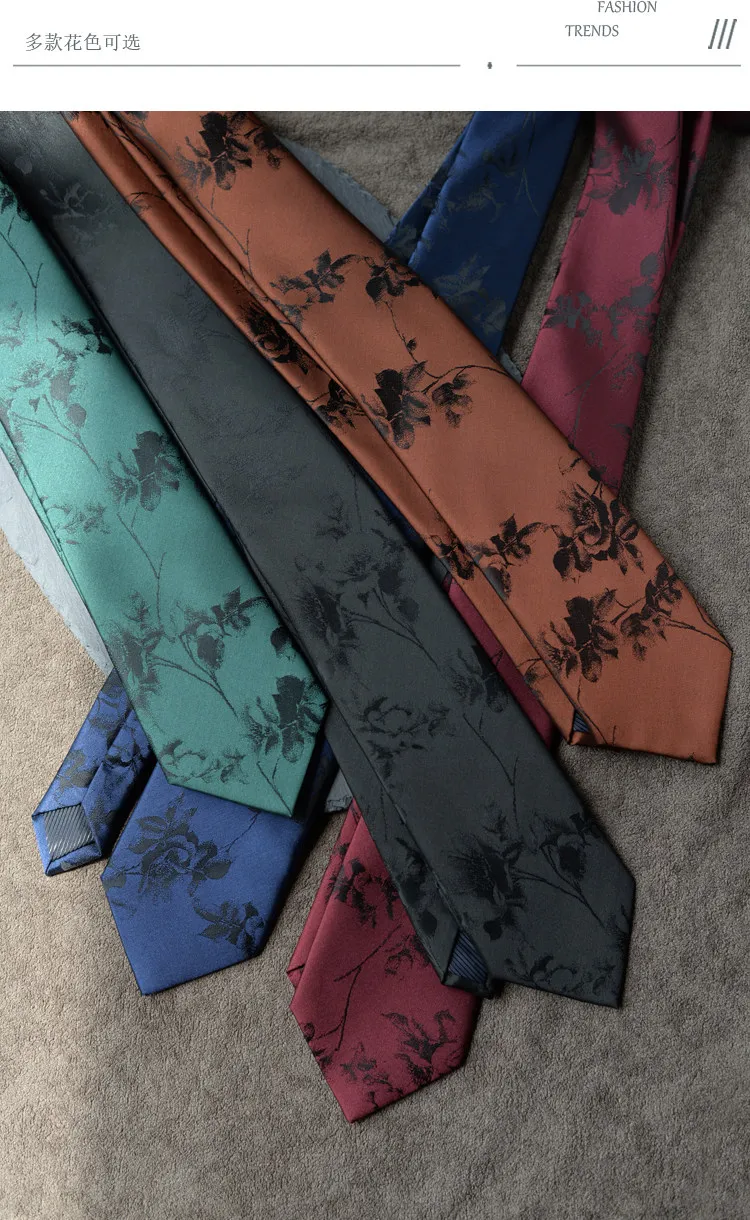 8cm Neue Blumenkrawatte für Herren Vintage Luxus-Krawatte mit Bambus- & Blumenmuster für Anzug und Hemd – Detail 36