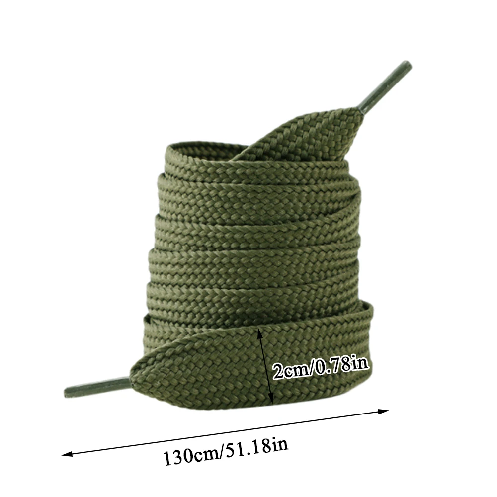 130cm Solid Color Shoelaces 2cm Wider Flat Shoelaces 1Pair Replace Canvas Sneakers Rope Big Shoe Laces Accessories Wholesale