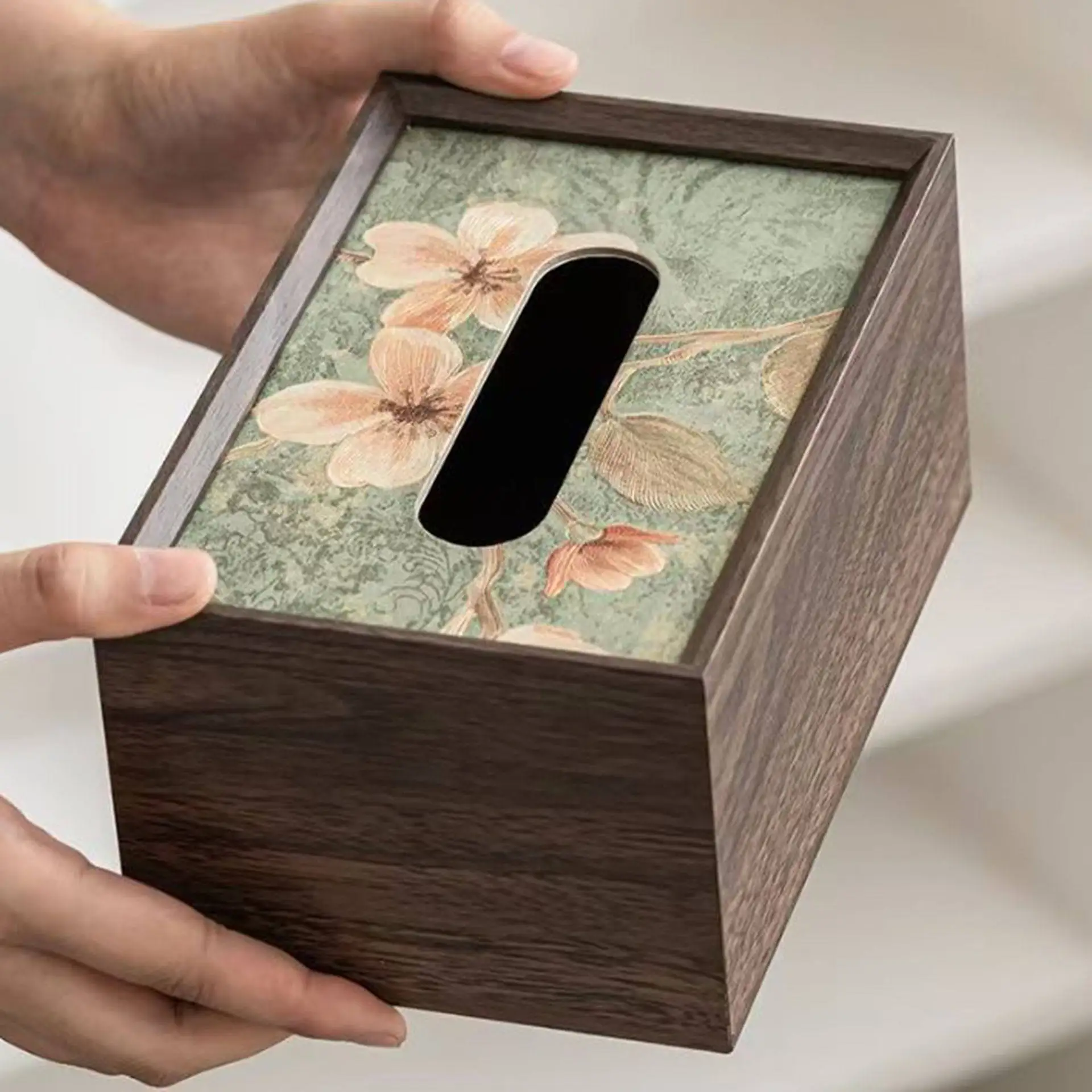 

Wood light luxury tissue box coffee table household Chinese senior living room high-end hotel